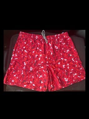 Men's XXL Red Printed Swim Trunks Biwisy